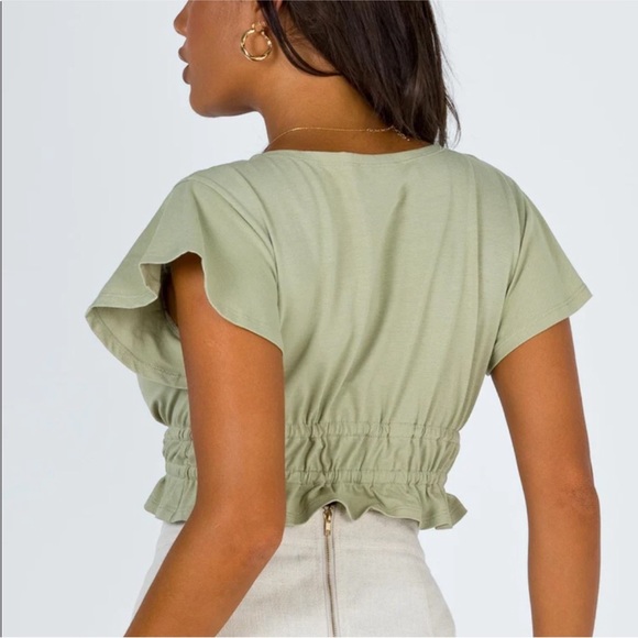 NWT Princess Polly Jamison Reid Crop Top - Khaki - Picture 2 of 7